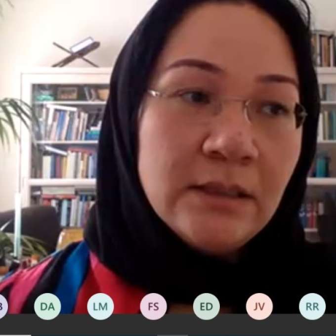 Shirin Musa geeft digitaal college over vrouwenrechten